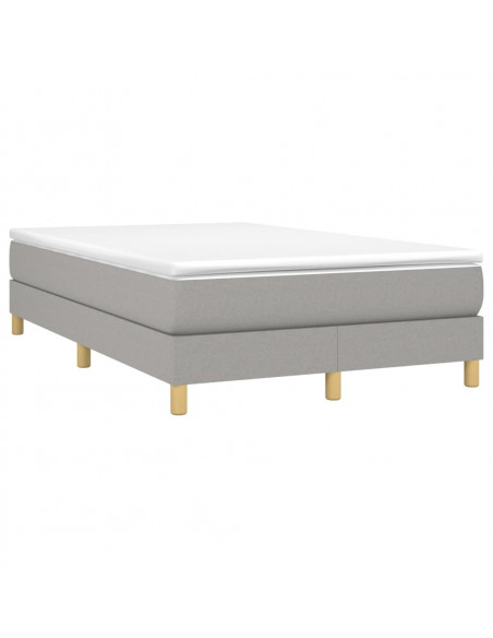 Giroletto a Molle con Materasso Grigio Chiaro 120x190cm Tessuto