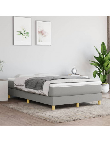 Giroletto a Molle con Materasso Grigio Chiaro 120x190cm Tessuto