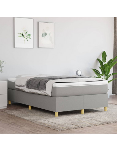 Giroletto a Molle con Materasso Grigio Chiaro 120x190cm Tessuto