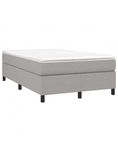 Giroletto a Molle con Materasso Grigio Chiaro 120x190cm Tessuto