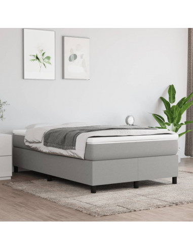 Giroletto a Molle con Materasso Grigio Chiaro 120x190cm Tessuto