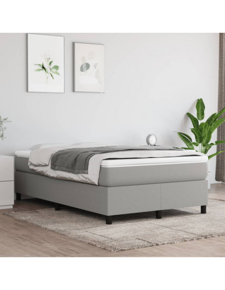 Giroletto a Molle con Materasso Grigio Chiaro 120x190cm Tessuto
