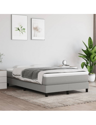 Giroletto a Molle con Materasso Grigio Chiaro 120x190cm Tessuto