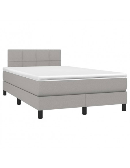Giroletto a Molle con Materasso Grigio Chiaro 120x190cm Tessuto