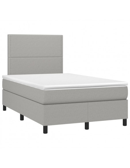 Giroletto a Molle con Materasso Grigio Chiaro 120x190cm Tessuto