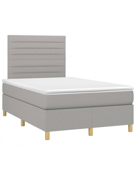 Giroletto a Molle con Materasso Grigio Chiaro 120x190cm Tessuto