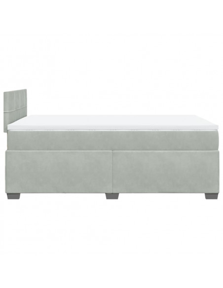 Giroletto a Molle con Materasso Grigio Chiaro 120x190cm Velluto