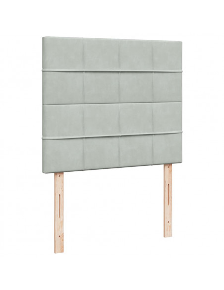 Giroletto a Molle con Materasso Grigio Chiaro 120x190cm Velluto
