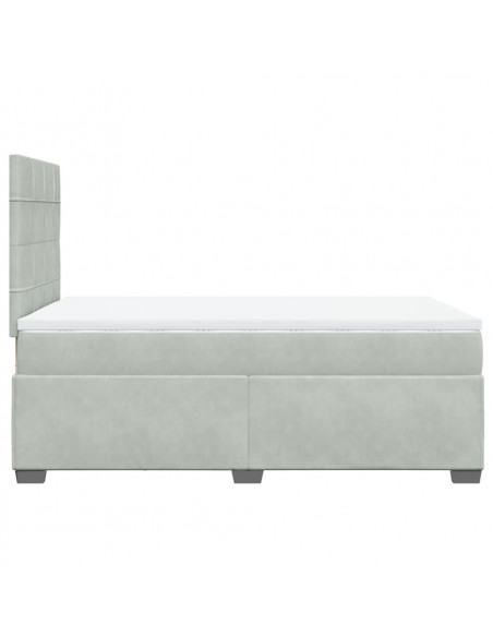 Giroletto a Molle con Materasso Grigio Chiaro 120x190cm Velluto
