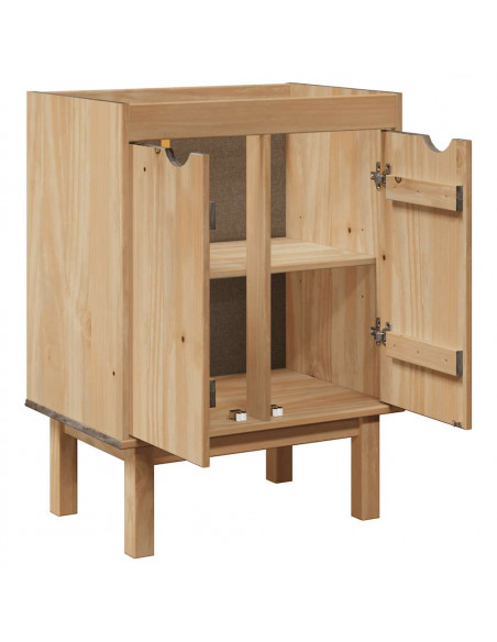 Mobile da Bagno OTTA 59x40x80 cm in Legno Massello di Pino