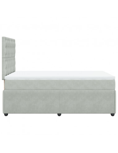 Giroletto a Molle con Materasso Grigio Chiaro 120x190cm Velluto