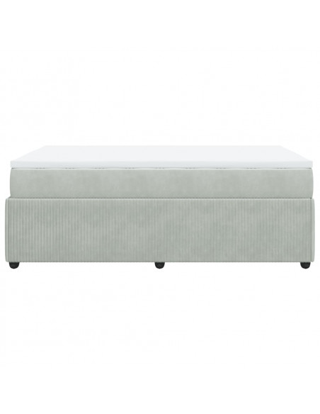 Giroletto a Molle con Materasso Grigio Chiaro 120x190cm Velluto