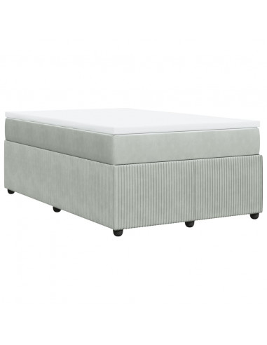 Giroletto a Molle con Materasso Grigio Chiaro 120x190cm Velluto