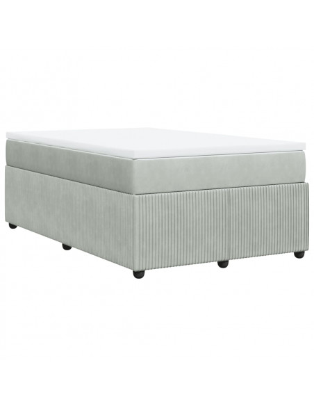 Giroletto a Molle con Materasso Grigio Chiaro 120x190cm Velluto