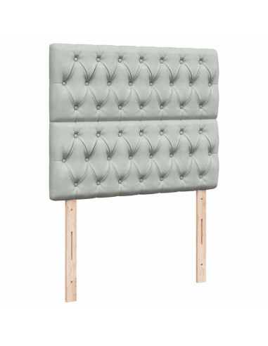 Giroletto a Molle con Materasso Grigio Chiaro 120x190cm Velluto