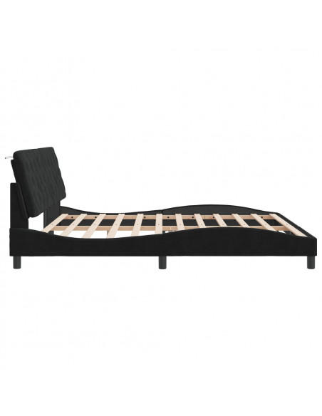 Giroletto con Luci LED Nero 200x200 cm in Velluto