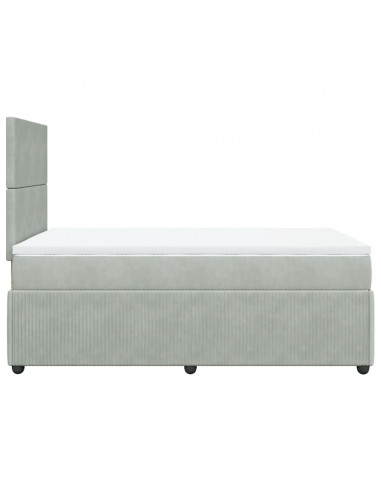 Giroletto a Molle con Materasso Grigio Chiaro 120x190cm Velluto