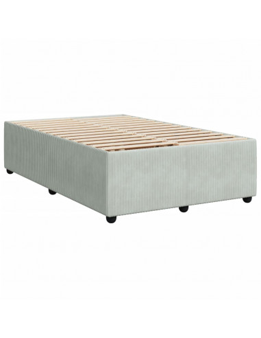 Giroletto a Molle con Materasso Grigio Chiaro 120x190cm Velluto