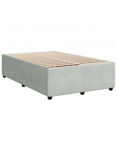 Giroletto a Molle con Materasso Grigio Chiaro 120x190cm Velluto