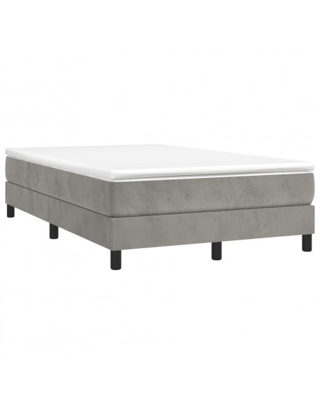 Giroletto a Molle con Materasso Grigio Chiaro 120x190cm Velluto