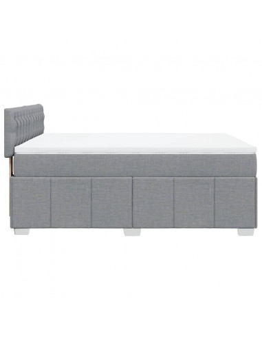 Giroletto a Molle con Materasso Grigio Chiaro 140x190cm Tessuto