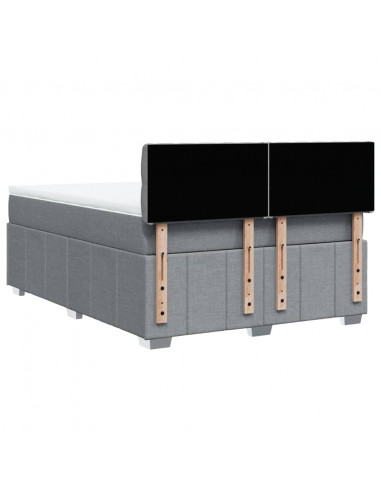 Giroletto a Molle con Materasso Grigio Chiaro 140x190cm Tessuto