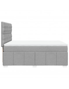 Giroletto a Molle con Materasso Grigio Chiaro 140x190cm Tessuto 2