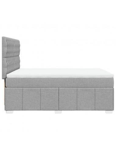 Giroletto a Molle con Materasso Grigio Chiaro 140x190cm Tessuto