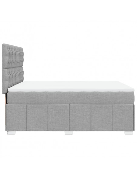 Giroletto a Molle con Materasso Grigio Chiaro 140x190cm Tessuto