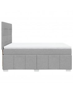 Giroletto a Molle con Materasso Grigio Chiaro 140x190cm Tessuto 2