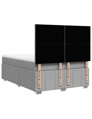 Giroletto a Molle con Materasso Grigio Chiaro 140x190cm Tessuto