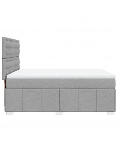 Giroletto a Molle con Materasso Grigio Chiaro 140x190cm Tessuto 2