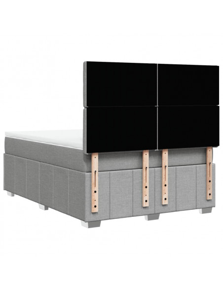 Giroletto a Molle con Materasso Grigio Chiaro 140x190cm Tessuto