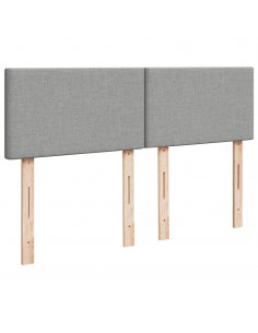 Giroletto a Molle con Materasso Grigio Chiaro 140x190cm Tessuto 2