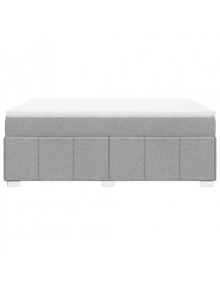 Giroletto a Molle con Materasso Grigio Chiaro 140x190cm Tessuto