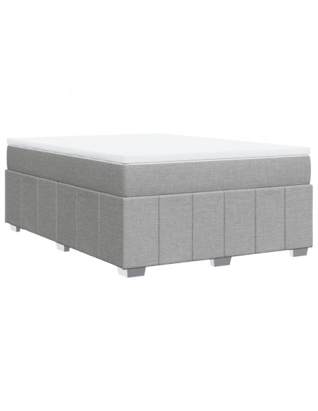 Giroletto a Molle con Materasso Grigio Chiaro 140x190cm Tessuto