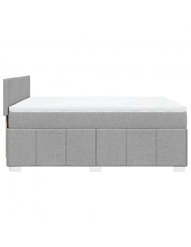 Giroletto a Molle con Materasso Grigio Chiaro 140x190cm Tessuto