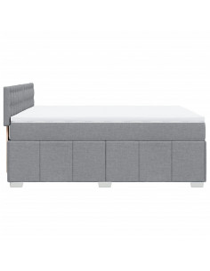 Giroletto a Molle con Materasso Grigio Chiaro 140x190cm Tessuto 2