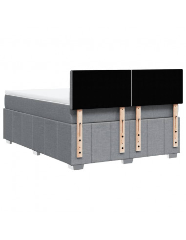 Giroletto a Molle con Materasso Grigio Chiaro 140x190cm Tessuto