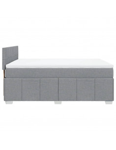 Giroletto a Molle con Materasso Grigio Chiaro 140x190cm Tessuto 2