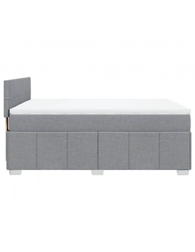 Giroletto a Molle con Materasso Grigio Chiaro 140x190cm Tessuto