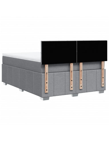 Giroletto a Molle con Materasso Grigio Chiaro 140x190cm Tessuto