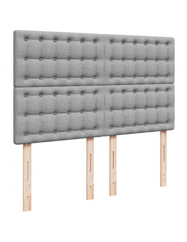 Giroletto a Molle con Materasso Grigio Chiaro 140x190cm Tessuto