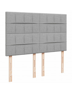 Giroletto a Molle con Materasso Grigio Chiaro 140x200cm Tessuto 2