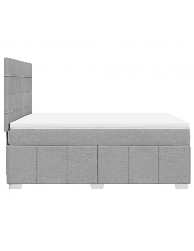 Giroletto a Molle con Materasso Grigio Chiaro 140x200cm Tessuto