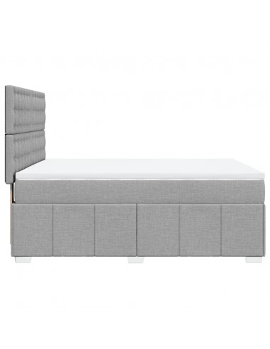 Giroletto a Molle con Materasso Grigio Chiaro 140x200cm Tessuto