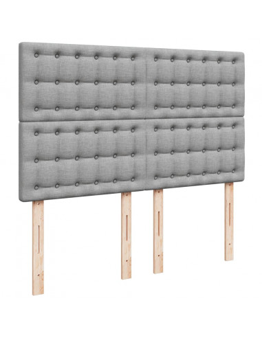 Giroletto a Molle con Materasso Grigio Chiaro 140x200cm Tessuto