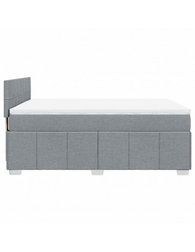 Giroletto a Molle con Materasso Grigio Chiaro 140x200cm Tessuto