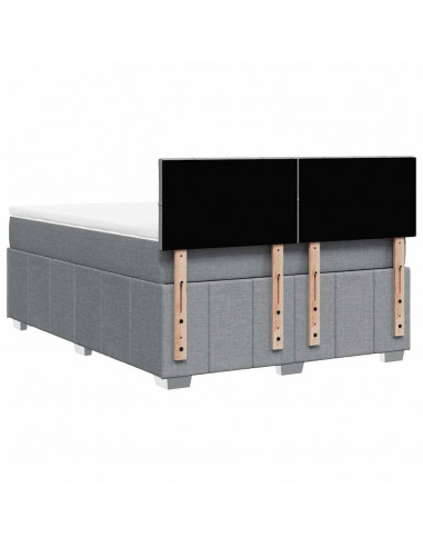 Giroletto a Molle con Materasso Grigio Chiaro 140x200cm Tessuto