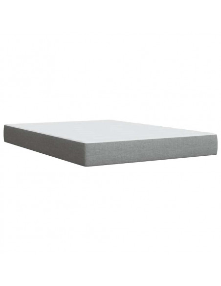 Giroletto a Molle con Materasso Grigio Chiaro 140x200cm Tessuto